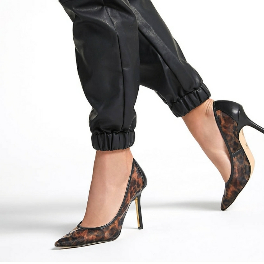 JLo Pelana Animal Print Mesh Heels